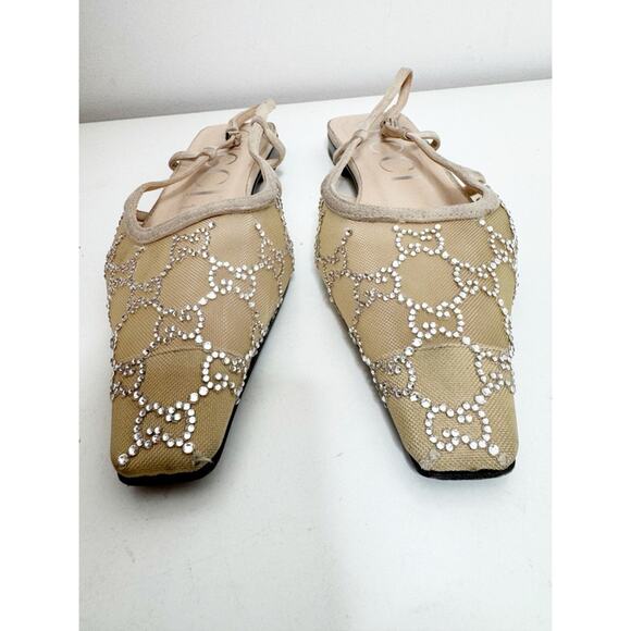 GUCCI Demi Crystal GG Slingback Ballerina Flats size 39 - Picture 5 of 12